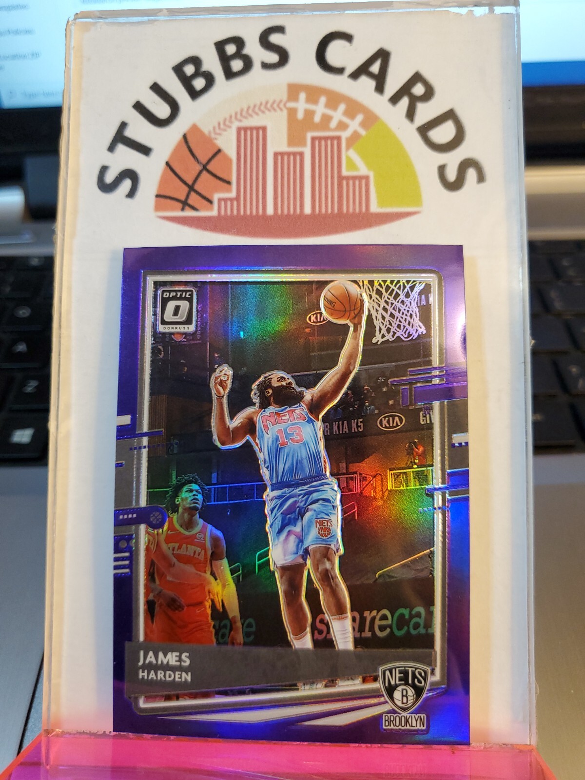 James Harden 2020-21 Donruss Optic #134 Purple Shock Prizm
