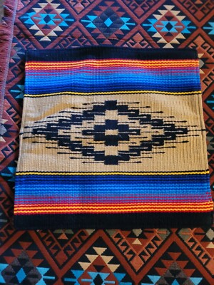 1Pillow  El paso Saddle Blanket  Aztec Southwestern Cover Sofa  18'' x 18'' 