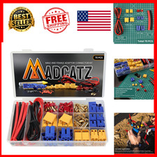 RC Battery Connector Kit 70Pcs T Plug XT60 XT90 EC3 EC5 Gold Male Female Adapter