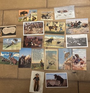 Cowboy/Old West Postcards Dude Larsen, Poems, Jack-Rabbit Rodeo 19 Card Lot