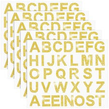 170 Pcs Gold Rhinestone Letter Stickers, 5 Sheets 34 Letters Glitter Bling Al...