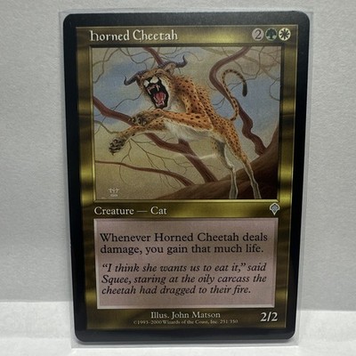 Wizards of the Coast Horned Cheetah - Invasion #251/350 Common Creature Green 2G