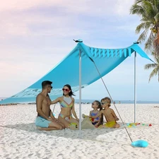VILLEY 8x7FT Beach Tent Sun Shelter for 5 Person Portable Sun Shade Beach Canopy