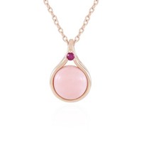 Cavill Halskette 1,8Ct Opal Rosa 925 Silber RoséVergoldet Rubin Tropfen