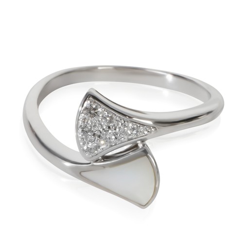 BVLGARI White Gold Mother Of Pearl and Diamond Diva's Dream Ring