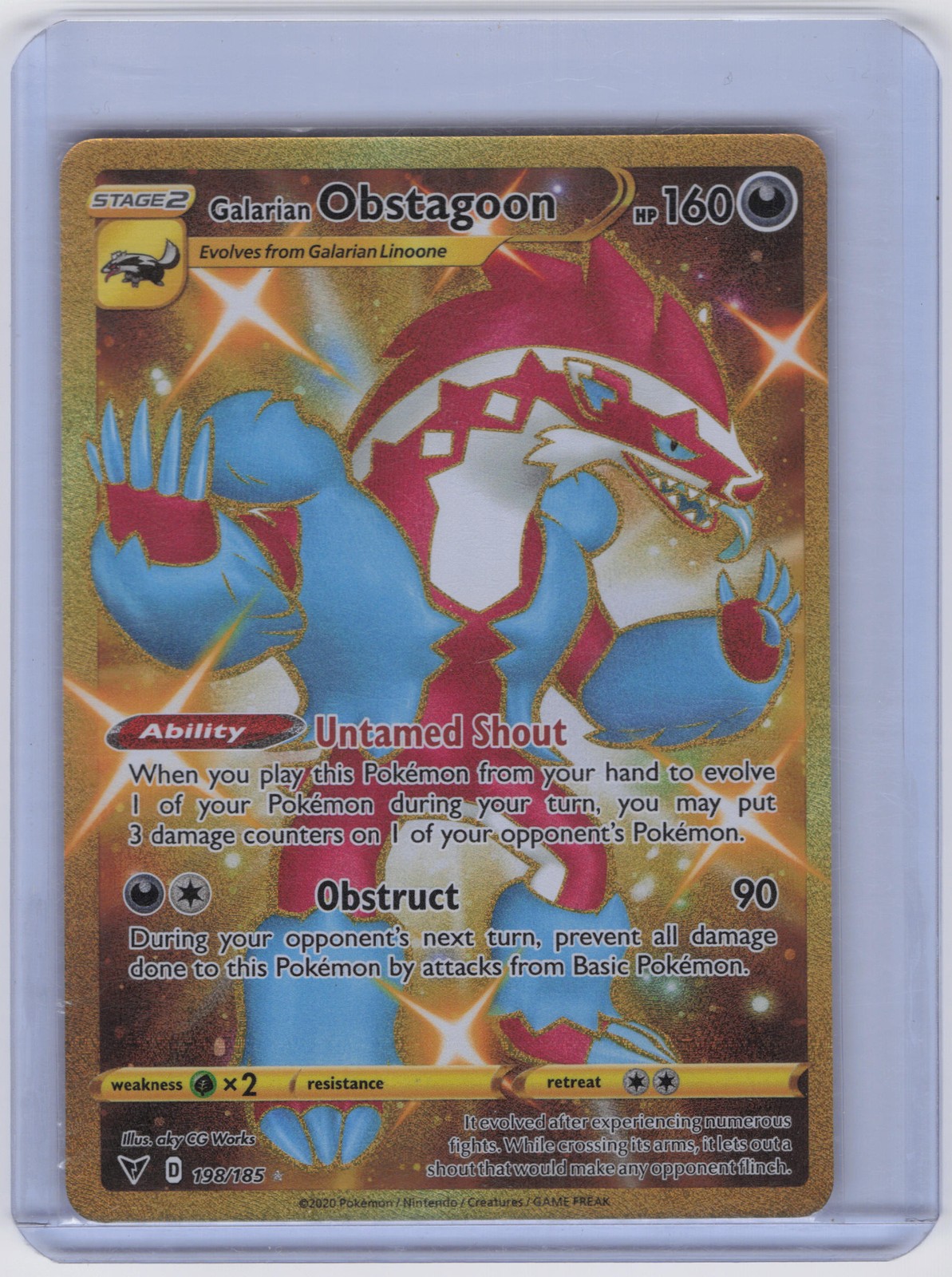 Galarian Obstagoon (Secret) Secret Rare SWSH04: Vivid Voltage 198/185 NM
