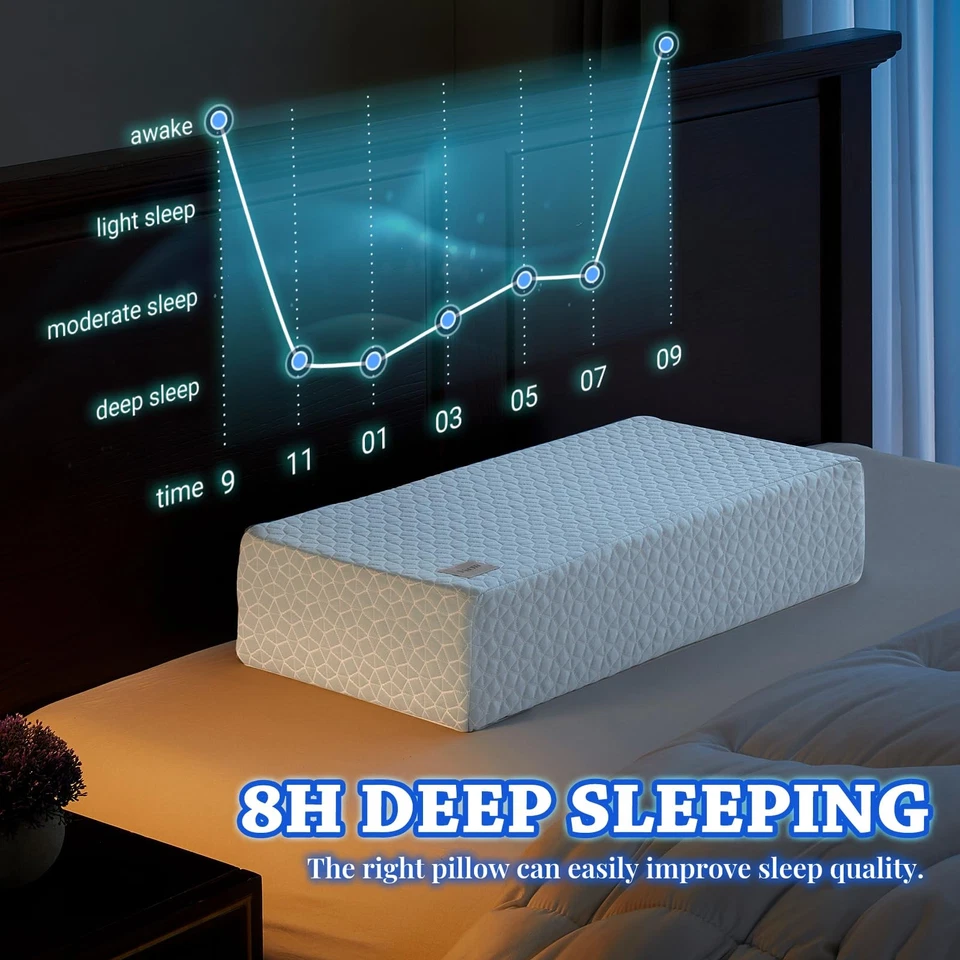 Ice Cube Cooling Pillow for Side Sleepers Memory Foam Side Sleeper Pillow - Image 2 of 4