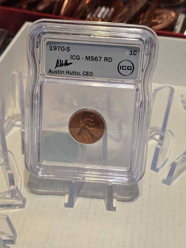 1970 s ms67 penny Sign By Icg Ceo
