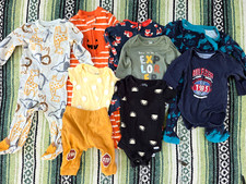 Baby Clothes Lot 3-6 Months 9 Pieces Carter's Tommy Hilfiger Sleepers Bodysuits
