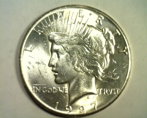 1927 PEACE SILVER DOLLAR NICE UNCIRCULATED NICE ORIGINAL COIN FROM BOBS COINS