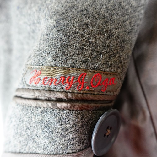 Vintage C-Jim Wool Overcoat Mens Medium Gray Hong Kong Custom Tailor 60s Lined - Picture 14 of 24