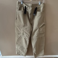 The North Face Men's Beige Utility Hiking Pants M Adjustable Waist Zip Pocket