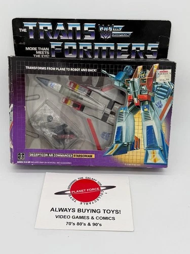 1984 Starscream Complete With Box G1 Transformers Jet Plane Figure #3