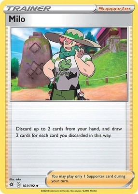 Milo 161/192 Regular Uncommon Rebel Clash Pokemon Lightly Played