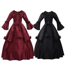 Women Victorian Bowknot Dress Ruffles Dress Gothic Ballgowns Masquerade Dresses