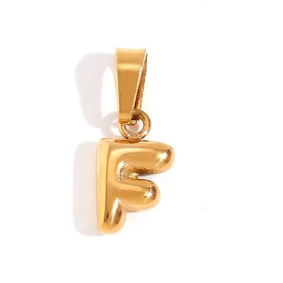 Modischer Mini Buchstaben Anhänger Edelstahl Gold für markante Looks