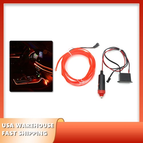 Orange Light EL Wire Neon LED Light Strip Rope Tube Decal Lamp Party ...