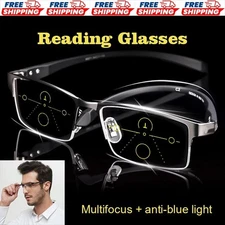 Gafas Lectura Casual Multifocal Hombre Elegant Anti Luz Azul Montura Outside Uso
