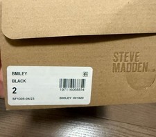 Steve Madden Black Girls' Slip-On Loafers with Metal Bit Accent Size 2