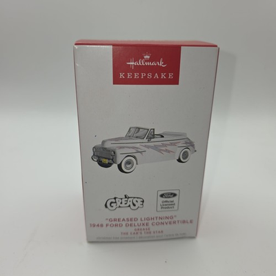 #ad Hallmark Keepsake Grease Greased Lightning 1948 Ford Deluxe Ornament Die Cast $7.99