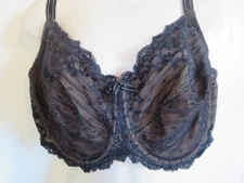 CHANTELLE 40H #3281 RIVE GAUCHE 3 PART CUP UNDERWIRE BRA, BLACK, WASHED