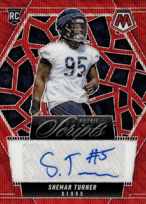 2025 Panini Mosaic SHEMAR TURNER Rookie Scripts AUTO #RS-STR RED WAVE C