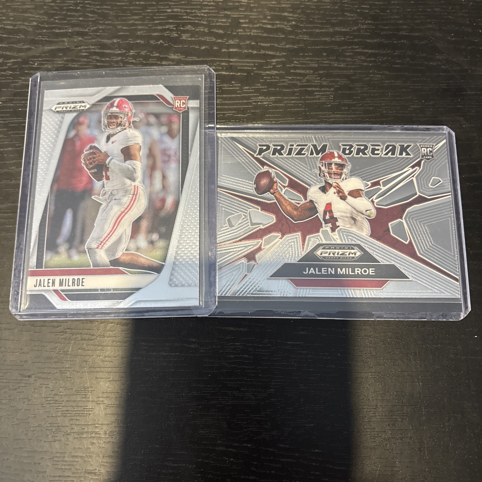 2025 Panini Prizm Draft Picks Jalen Milroe RC Rookie #5  & Prizm Break #Alabama