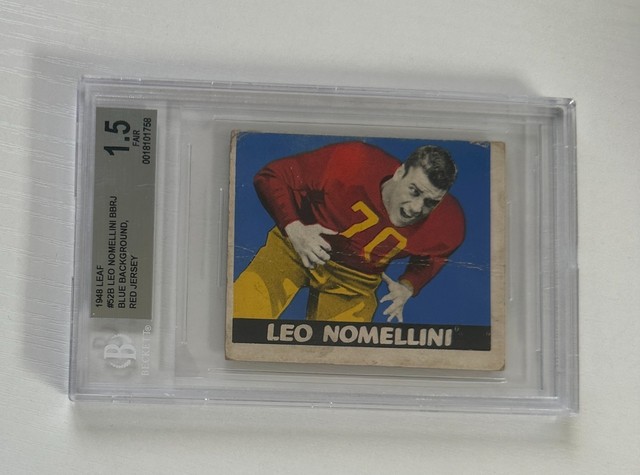 1948 Blatt blau Hintergrund rot Trikot #52B Leo Nomellini BGS 1.5 Messe #S42