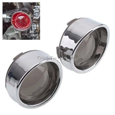 2x Chrome Turn Signal Light Lens Cover Visor Ring For Harley Sportster 1200 883
