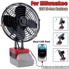 2-Speed Portable Jobsite Fan w/USB For Milwaukee 18V Li-Ion Battery Cordless NEW
