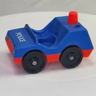 Vintage Fisher Price Little People Blue Red Police Car Vehicle