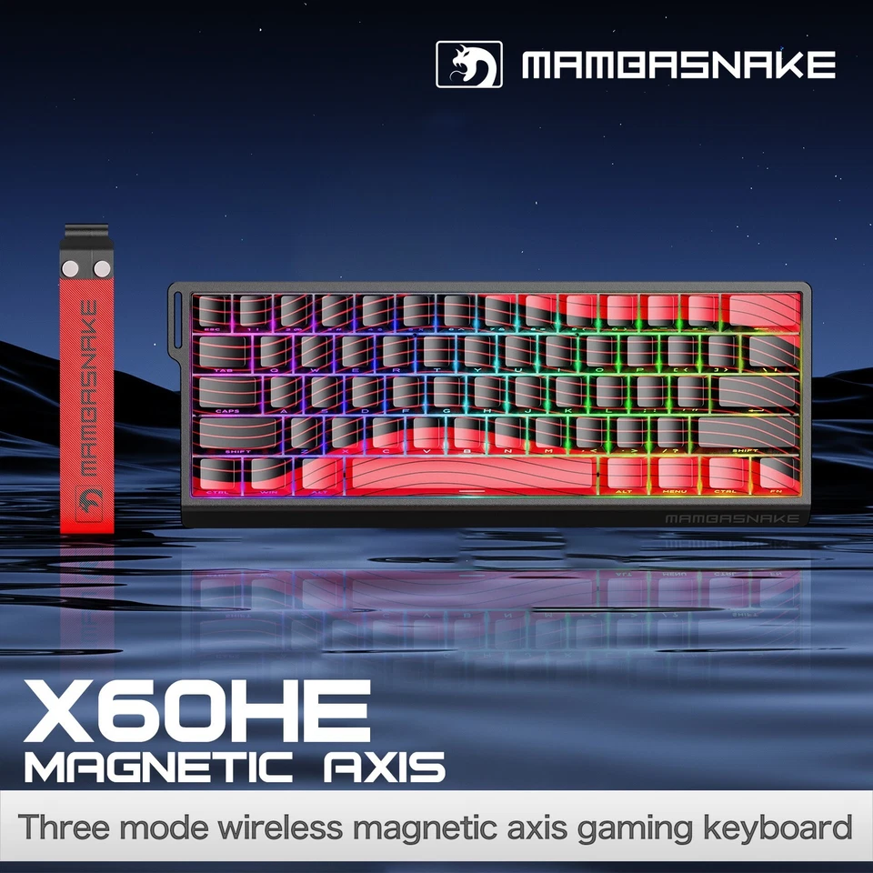 MAMBASNAKE X60 HE Rapid Trigger Magnetic Keyboard, 0.01mm RT 8KHz Tri-Mode - Image 2 of 4