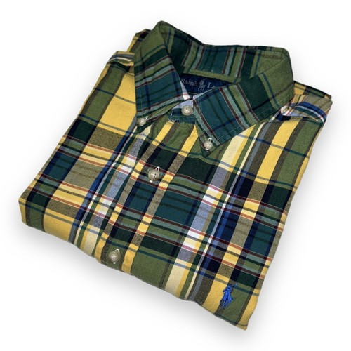 Camisa Oxford Ralph Lauren Calce Clásico Franela Cuadros Años 90 RARA De Colección Para Hombre Talla L - Imagen 4 de 8
