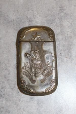 1890's Anheuser Busch Budweiser Brewing Company Nickle Plated Brass Match Safe