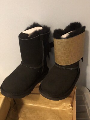 UGG Bailey Bow II Stiefel schwarz (Kinder) UK 8 NEU