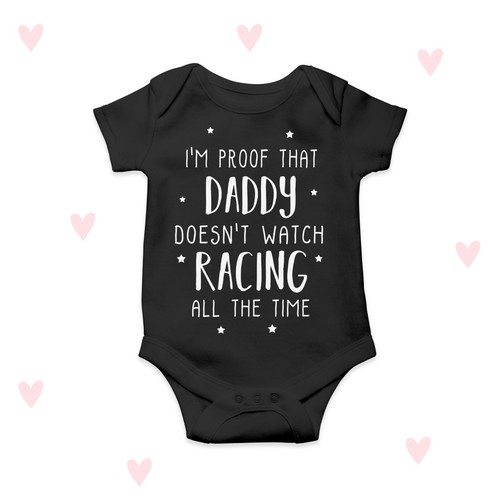 F1 Baby Grow Daddy Racing Karts Funny Baby Bodysuit Newborn Gift Boys Girls - 第 6/12 張圖片