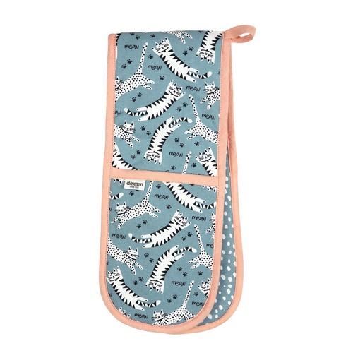 Dexam Meow Katzendruck recycelter Baumwoll-Doppelofenhandschuh - Bild 1 von 3