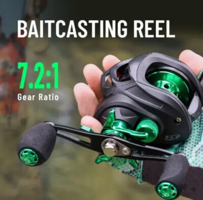baitcast reel gear ratio range Reaction Tackle Baitcasting Fishing – ReactCast Edition- High-Speed 7.3:1 Right Handed compact frame Baitcasting Reel gear ratio explained.,