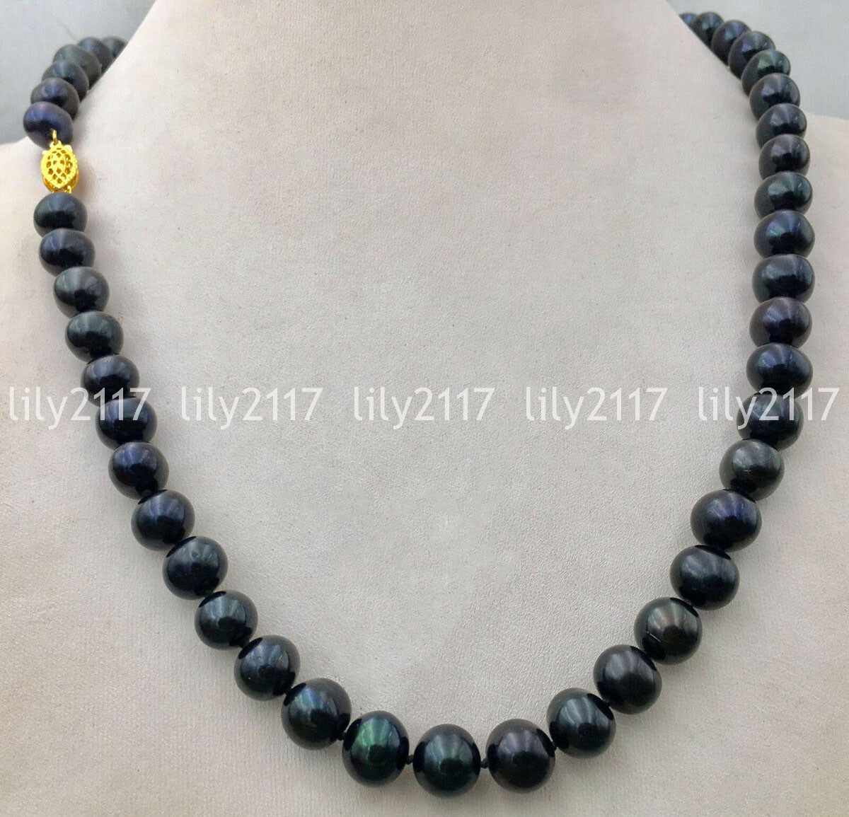Genuine Natural 8-9mm Black Akoya Freshwater Cultured Pearl