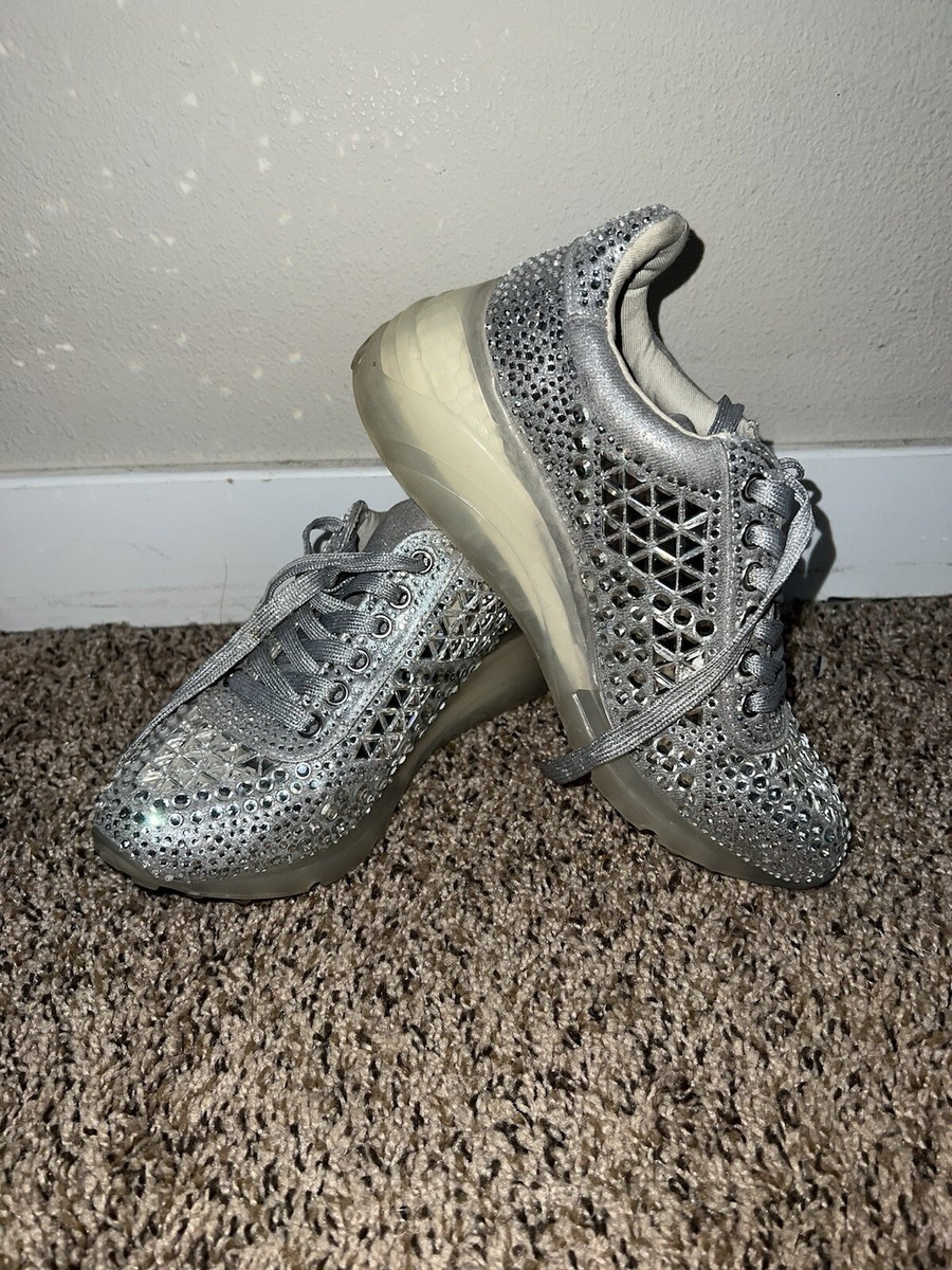 Steve Madden 7M Carissa Rhinestone Sneakers Size Stylish And