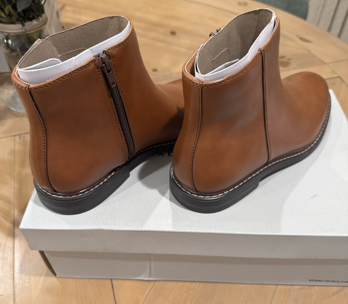 REACTION KENNETH COLE Mens Brown Ely Round Toe Block Heel Boots Shoes 7 M REACTION KENNETH COLE Mens Brown Ely Round Toe Block Heel  main image 3