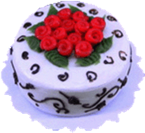 Dollhouse-Miniature-Ornate-Holiday-Rose-Cake-1-12-Scale