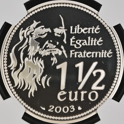 FRANCE. 2003, 1.5 Euro, Silver - NGC PF69 - Leonardo Da Vinci