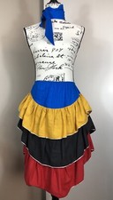 Vtg 3 Tiered Colorful Silver Trim Mexican Skirt Sz 4/6