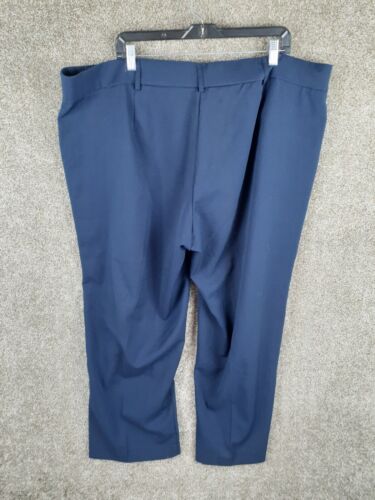 JMS Just My Size Dress Pant Women 26W Petite Navy Blue High Rise Straight Career - Picture 3 of 10