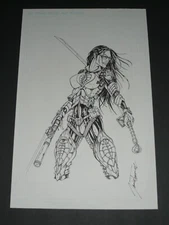 Original Art -  Commission of GI Joe Baroness by Jamie Tyndall 11x17