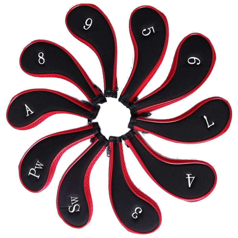 Head Iron Cover Set 3 To 9 Iron Plus Sw Pw Neoprene Zippered Black