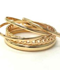 Golden Multilayered Bangle Bracelet Set of 5