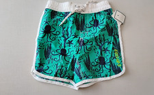 NWT Baby Gap Boys Swim Trunks Size 4 Octopus Coral Reef Print Mesh Lining UPF 40