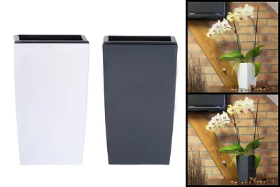 PROSPER PLAST Small Plant Pots Modern Decor Planter Square Indoor Outdoor Garden 2 Colours 10L